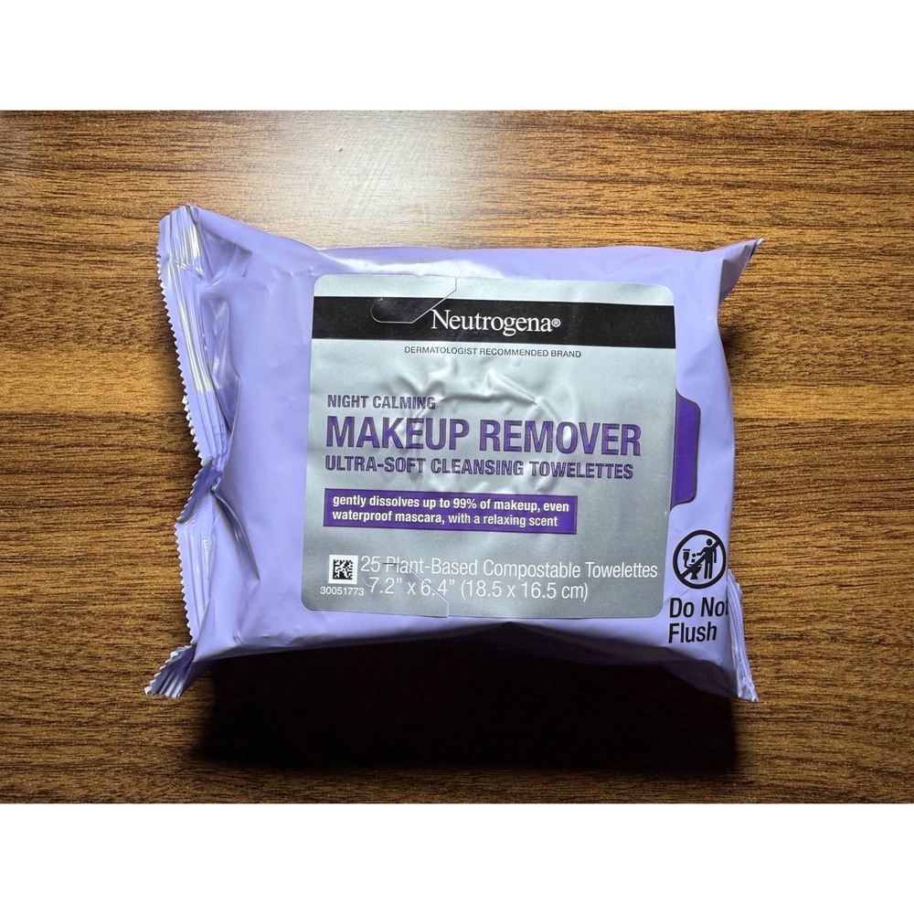 Neutrogena Makeup Remover Night Calming Wipes 25ct NEW